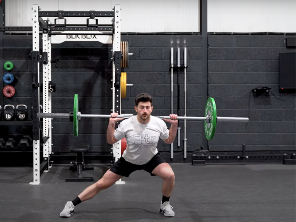 Cossack Squat With Barbell photo