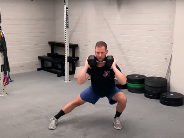 Cossack Squat With Dumbbell photo