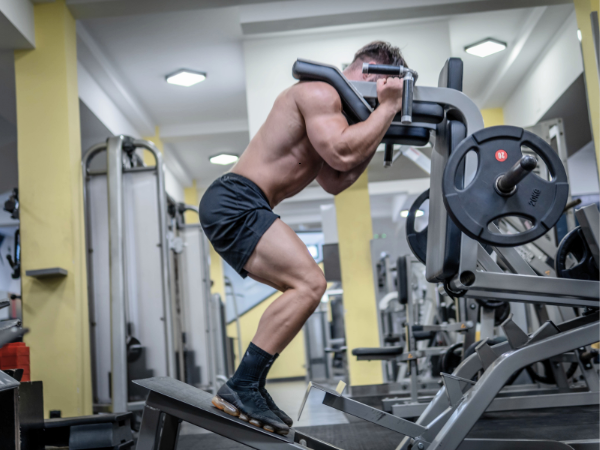 Hack Squats on a dedicated machine photo