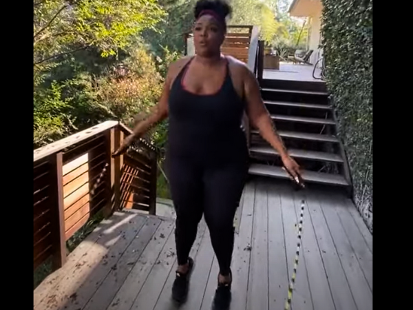 Lizzo with a skipping rope photo